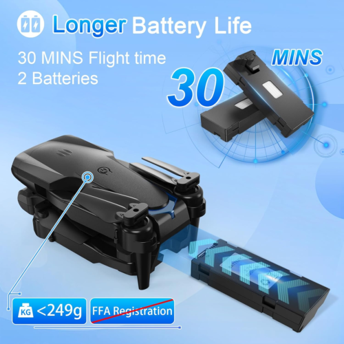 Drone with Camera 1080P HD, FPV Foldable Drone for Adults Kids, One-Key Take Off - Picture 4 of 12