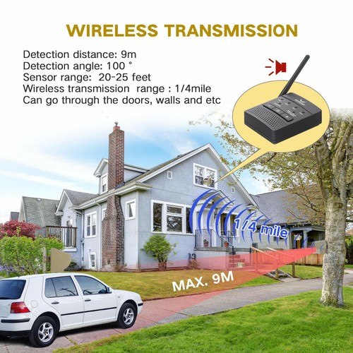 Driveway Wireless Alarm Alert System 1/4 Mile Security Motion Sensor Portable - Picture 13 of 24