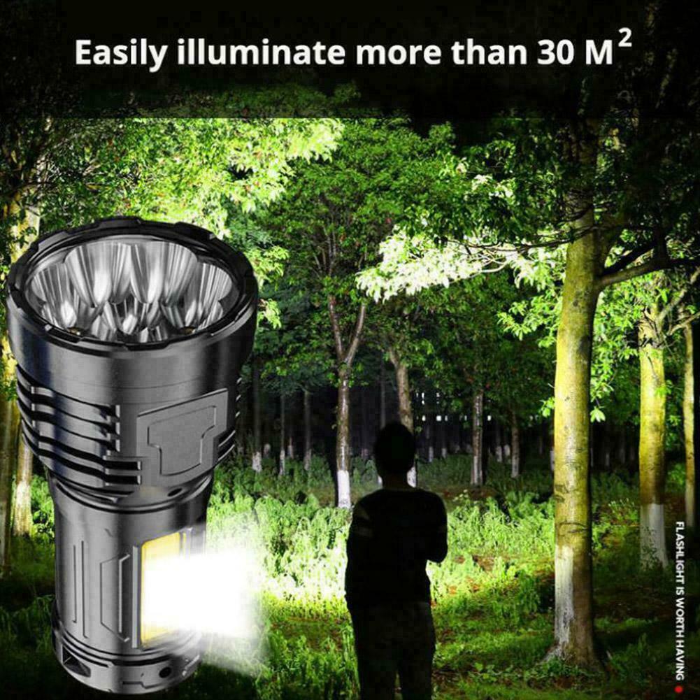 Super Bright 12000000LM Torch 8 LED Flashlight USB Rechargeable Tactical - Picture 7 of 10
