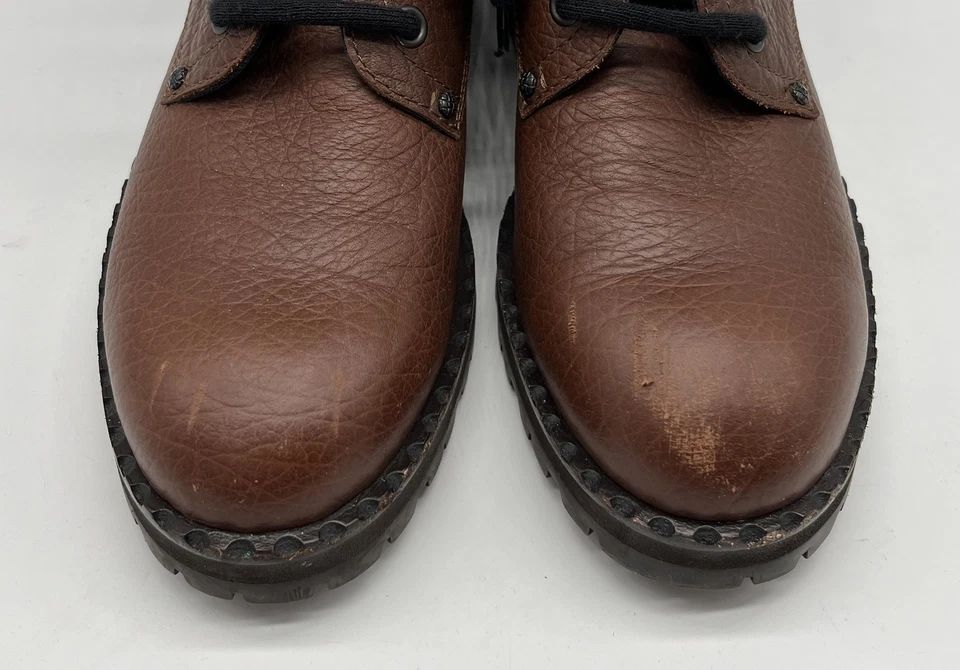 Bota de combate Bottega Veneta para mujer de cuero marrón con detalle de intreciatto talla 37,5 Foto 3 de 4