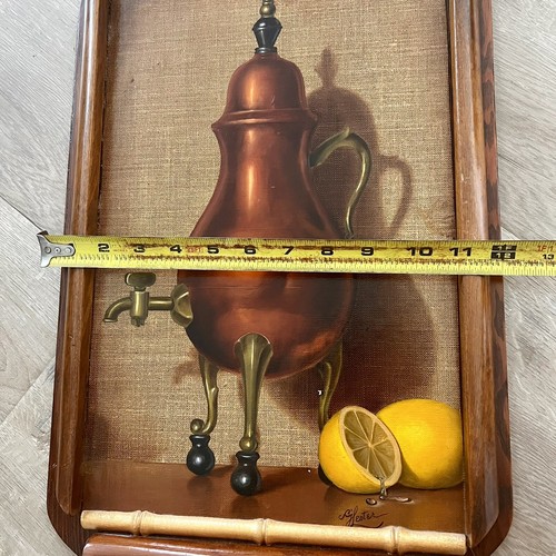 Vintage Oil On Canvas Still Life Painting Full Back Wood Frame Signed Bj Lester - Picture 8 of 8