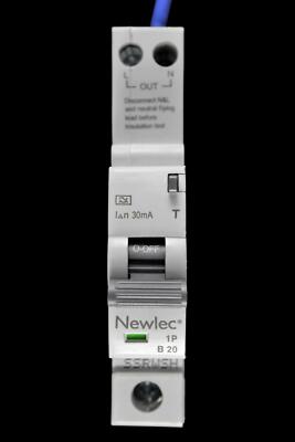 NEWLEC 20 AMP TYP B 6kA 30mA RCBO NLRCBC2030B COMPACT