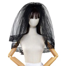 Double Layer Veil Bride Wedding Veil Black Lace Veil Wedding Black Veil