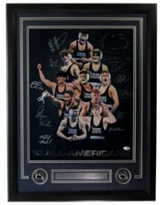 Penn State Wrestling All American 16x20 Photo Autographed by 10 Framed JSA 96522
