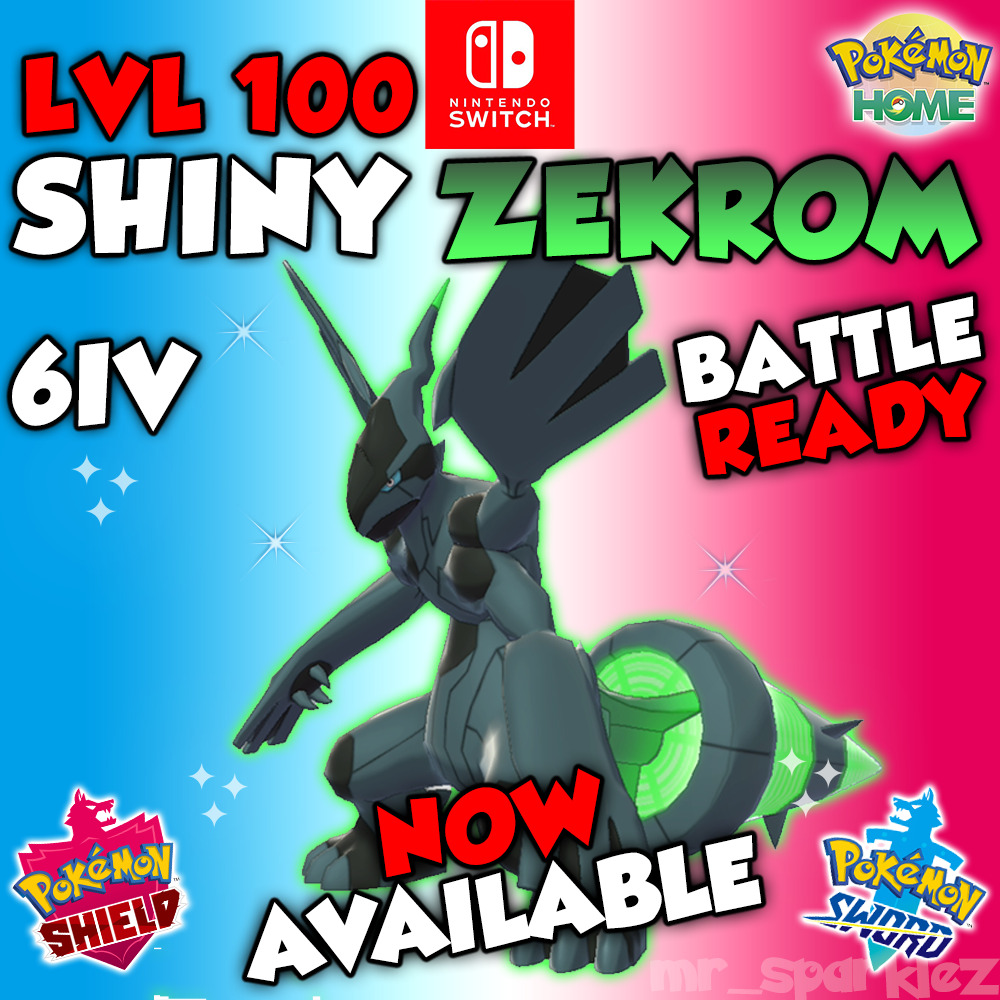 SHINY ZEKROM 6IV Legendary / Pokemon Sword and Shield / Competitive Moveset  Evs Masterball / Fully Customizable / Level 100 / Fast Trade -  Denmark