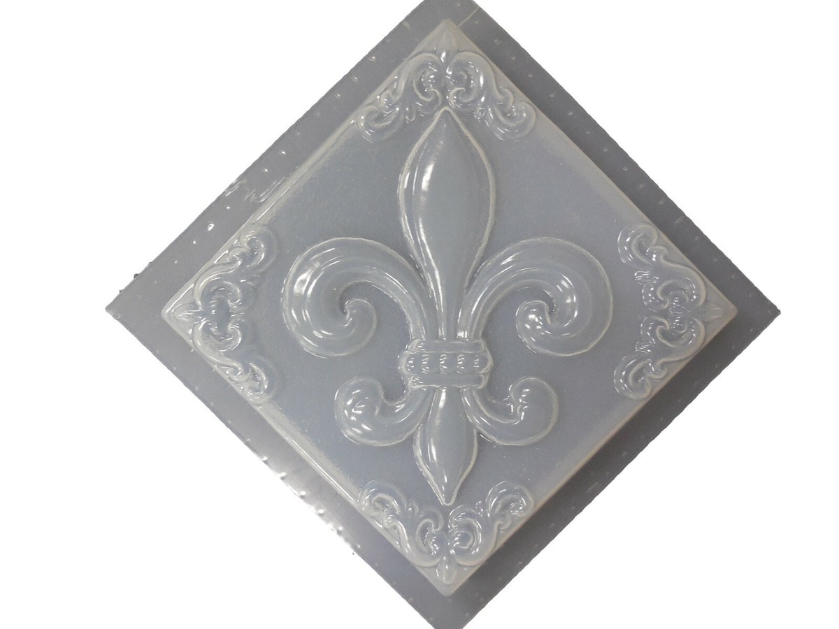 Fleur De Lis Simple Scrolls Plaster or Concrete Mold 7222