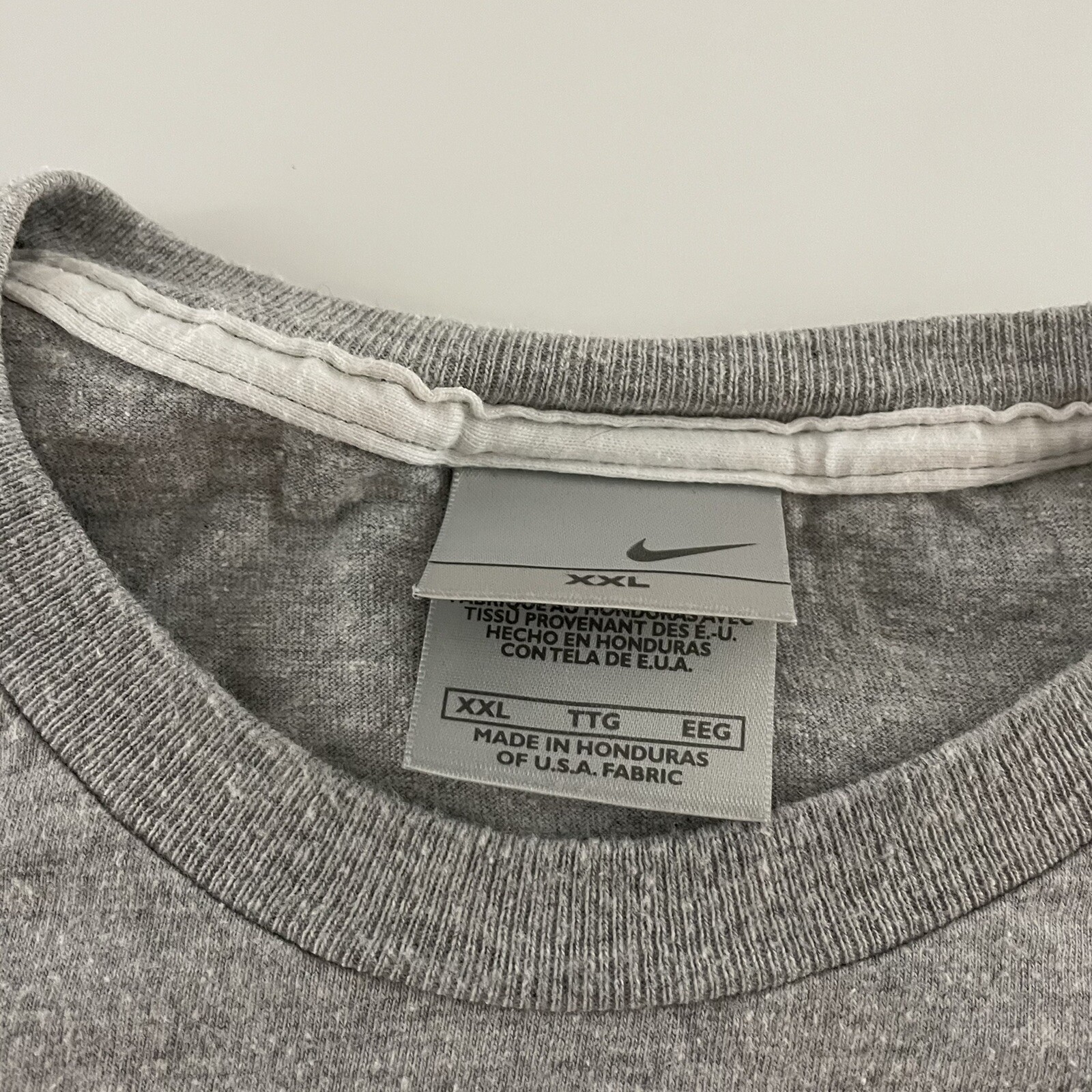 VTG Nike Essential Check Short Sleeve T Shirt Men's XXL Solid Gray Cotton Poly thumbnail 4