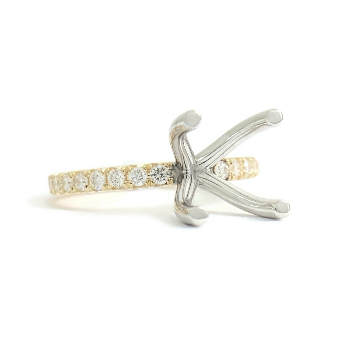 4-Prong Diamond Engagement Ring Setting Mounting Thin Band 14K