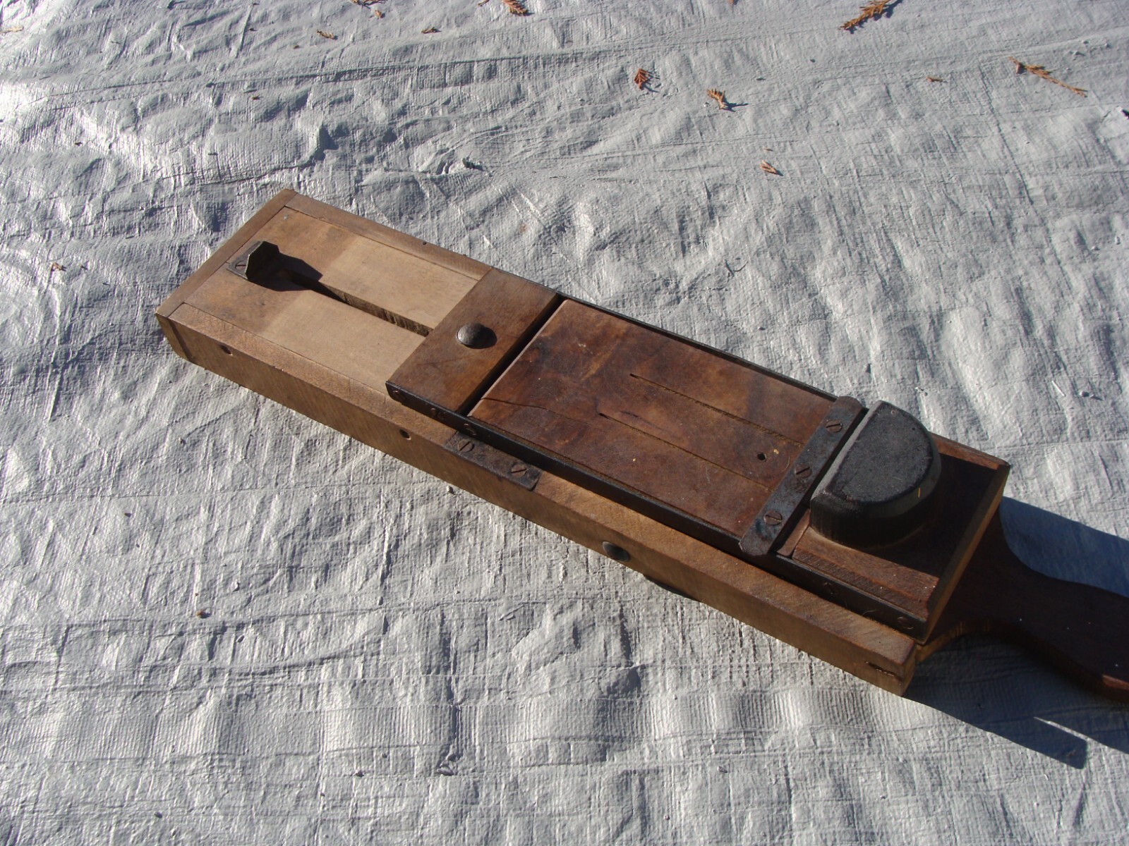 Antique wooden slicer sauerkraut mandoline cutter primitive apple