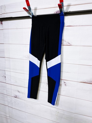 Marika Womens Crop Leggings Size XS Black & Blue Stretch Pull On - Picture 3 of 8
