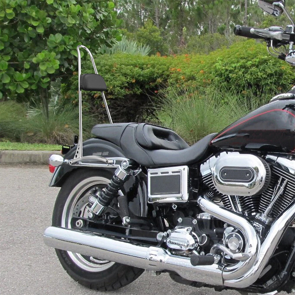Tall Passenger Backrest Sissy Bar w Pad For Harley Dyna Fat Bob
