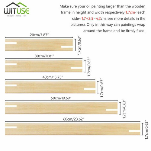 Sturdy Canvas Bars Gallery Stretcher Frame Strips DIY For Oil Painting - Picture 2 of 26