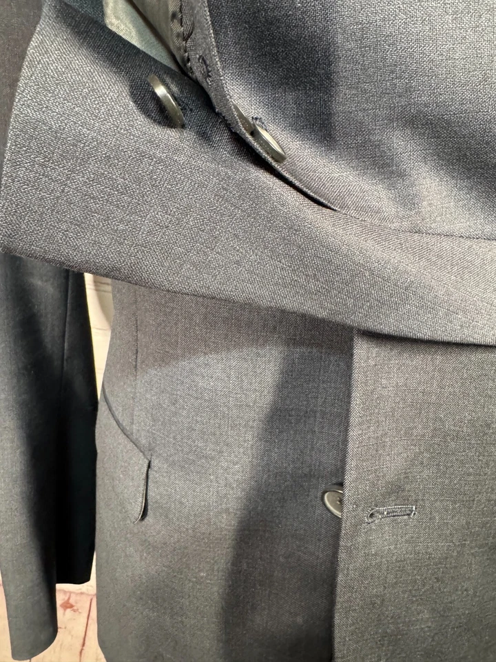 THEORY Para Hombres Azul Marino REG FIT Lana 2 Botones Traje Abrigo Deportivo Blazer Chaqueta 40R Foto 4 de 4