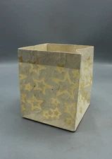 Handmade Star Printed White Lokta Paper Candle Lamp