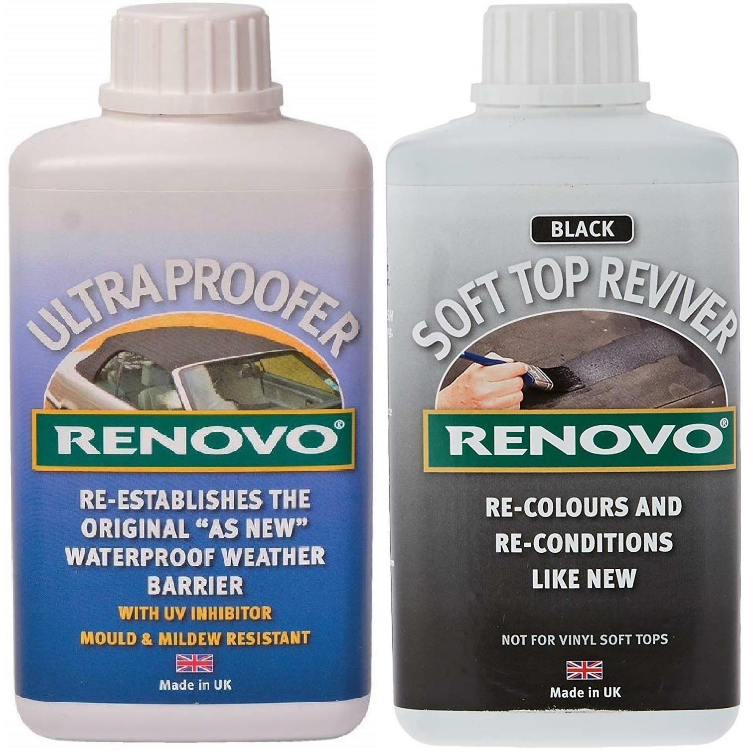 Renovo Soft Top Canvas Reviver "Black" & Waterproofer 2 x 500ml eBay