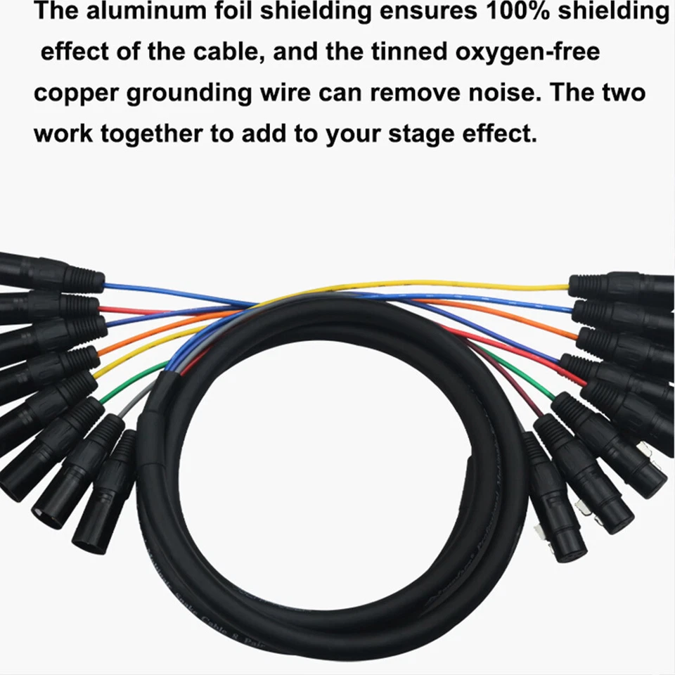 8 Channel Snake Cable 8 Pairs Male to Female 3 Pin XLR Audio Balanced Connectors - Image 3 of 4