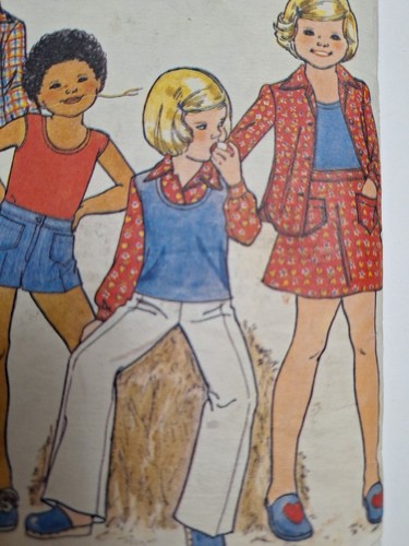Pants Shorts T Shirt Skirt Tee Girls 4 5 Butterick 4758 Sewing Pattern VTG Knit - Picture 4 of 7