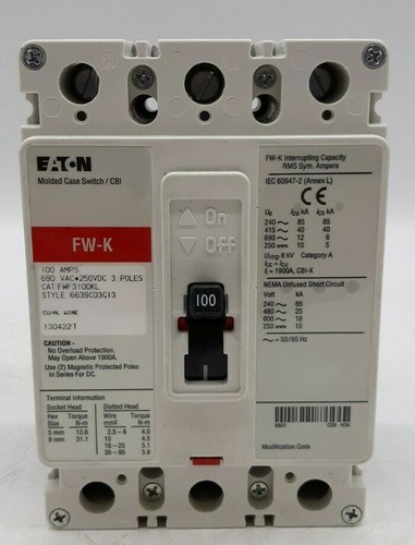 Eaton FWF3100KL Series C Molded Case Circuit Breaker - Picture 3 of 5