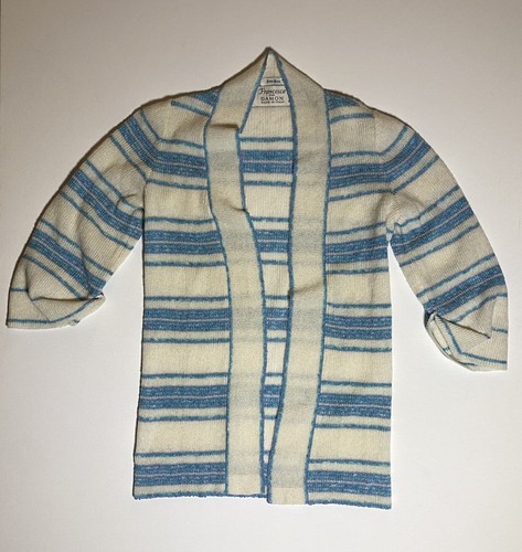 VTG Francesca for Damon Sweater Open Front Made in Italy Striped Kid Mohair Sz 8 - Image 1