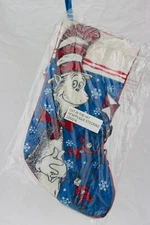 Cat in the Hat 18" Applique Stocking, Thing One & Thing Two, Sealed in bag