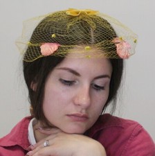 Vintage 50s Whimsy Veil Floral Fairy Hair Accessory