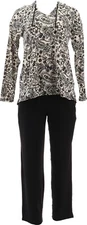 Comfort Code Jersey Hoodie Pant Lounge Set Black Paisley Floral XL NWOT (726)