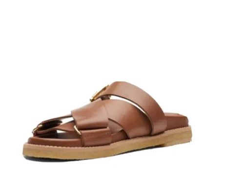 Clarks Originals Desert Cross Ladies Brown Leather Sandals Size UK 5 D /38 - Picture 3 of 4