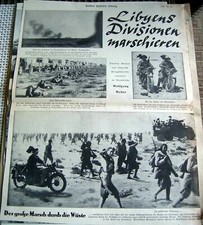 Ganzseitiger Zeitungsbericht - Italo Libyens Divisionen marschieren - Italien