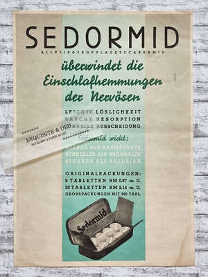 Sedormid Einschlafhemmung Tonikum Roche Hoffmann Berlin Werbung Reklame alt Deko