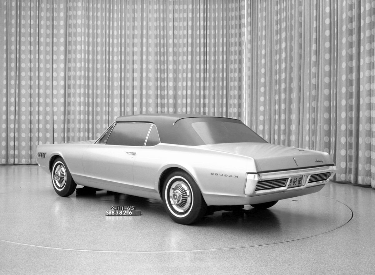1965 Mercury Cougar rear view Clay rendering factory mockup 8 x 10