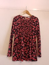 WHITE STUFF coral circle pri cotton blend stretch jersey dress size 8 - pockets