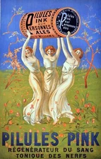 Pilules pink Ink Ad Decorative Poster. Home Graphic Art Design. 3862