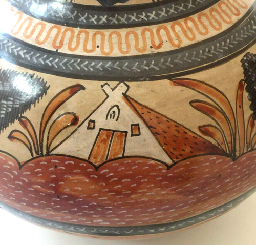 Brocca d'acqua vintage ceramica tonala ceramica a forma di zucca firmata Amado Galvan Messico - Foto 9 di 11