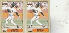 FREE SHIPPING-MINT-1987 Topps #180 Chris Brown San Francisco Giant-2 CARDS