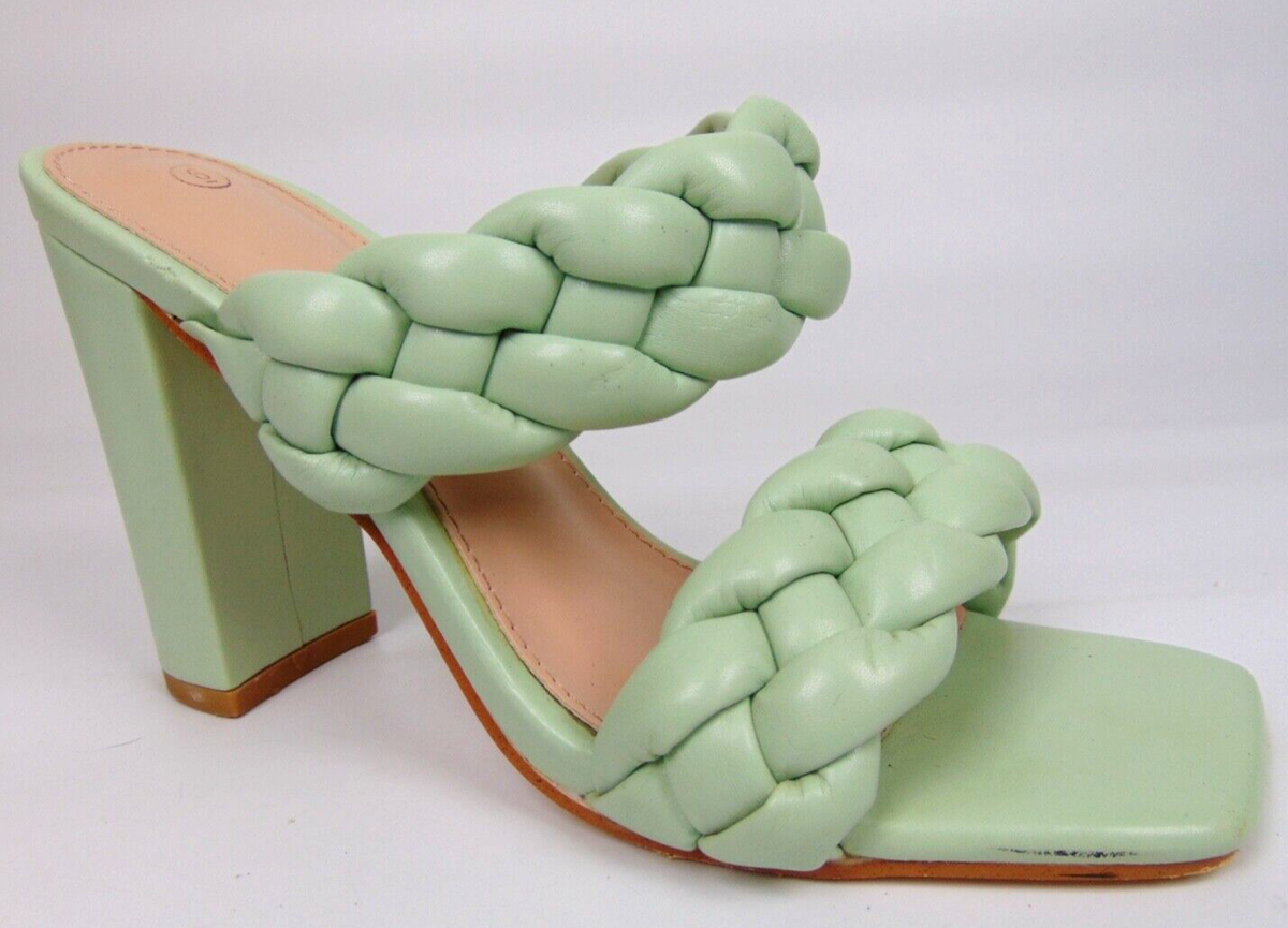Women's Evening Heels Dress Sandals Square Toe Size 6.0 M, Green, | eBay UK