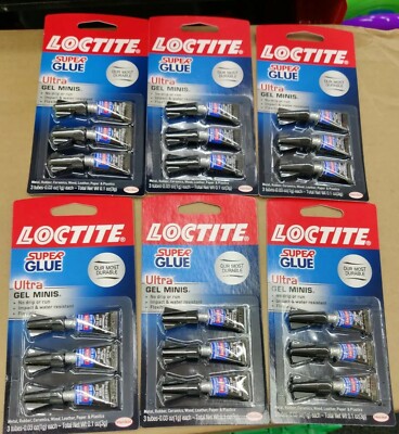 6 Pack Loctite Mini Super Glue Ultra Gel 3 Pack No Drip or Run!
