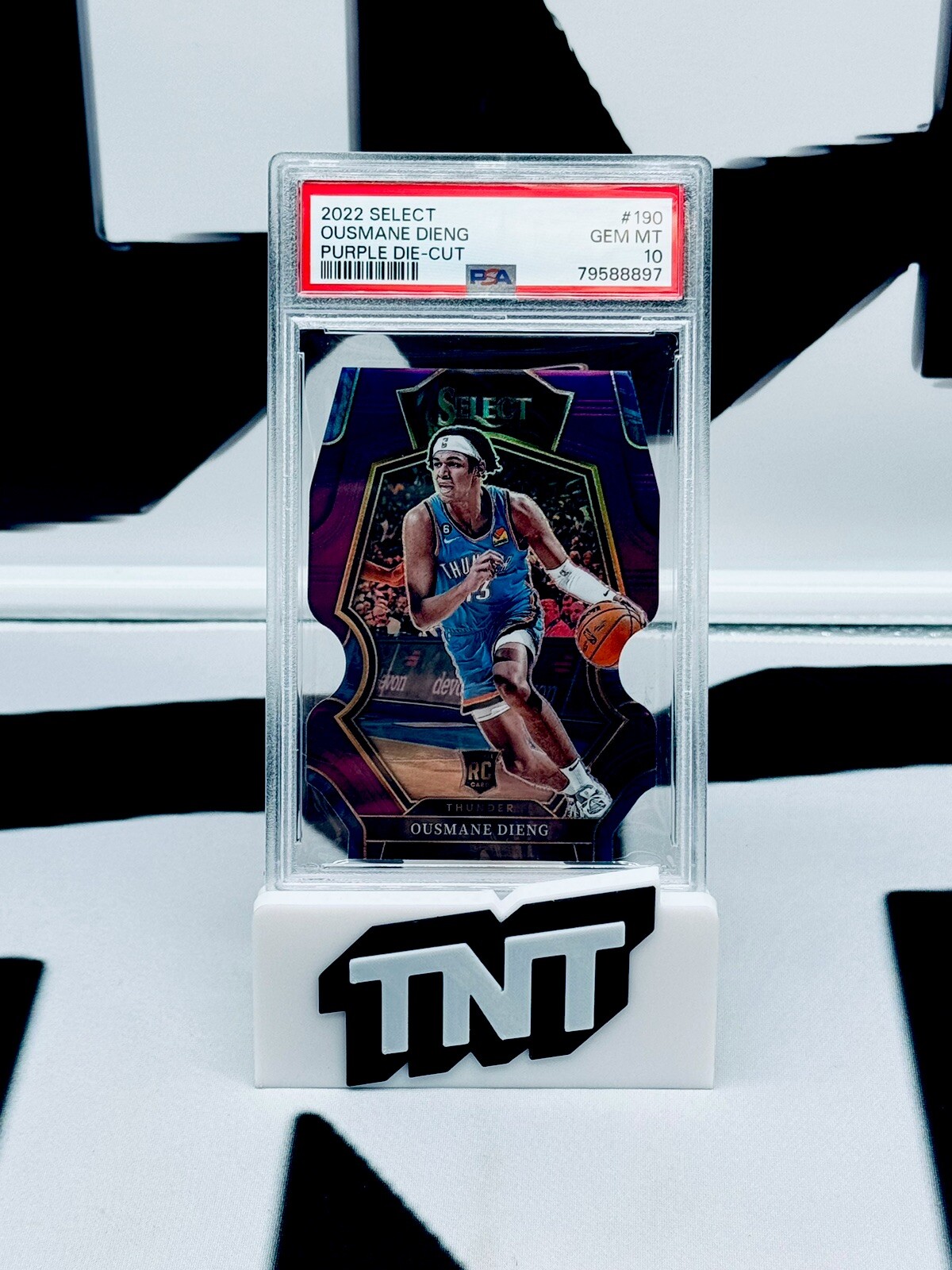 Ousmane Dieng 2022-23 Panini Select #190 Rookie Purple Die-Cut /99 PSA 10