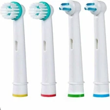Alayna Replacement Toothbrush Heads 2 Power & 2 Ortho Tip Compatible w/ Oral B