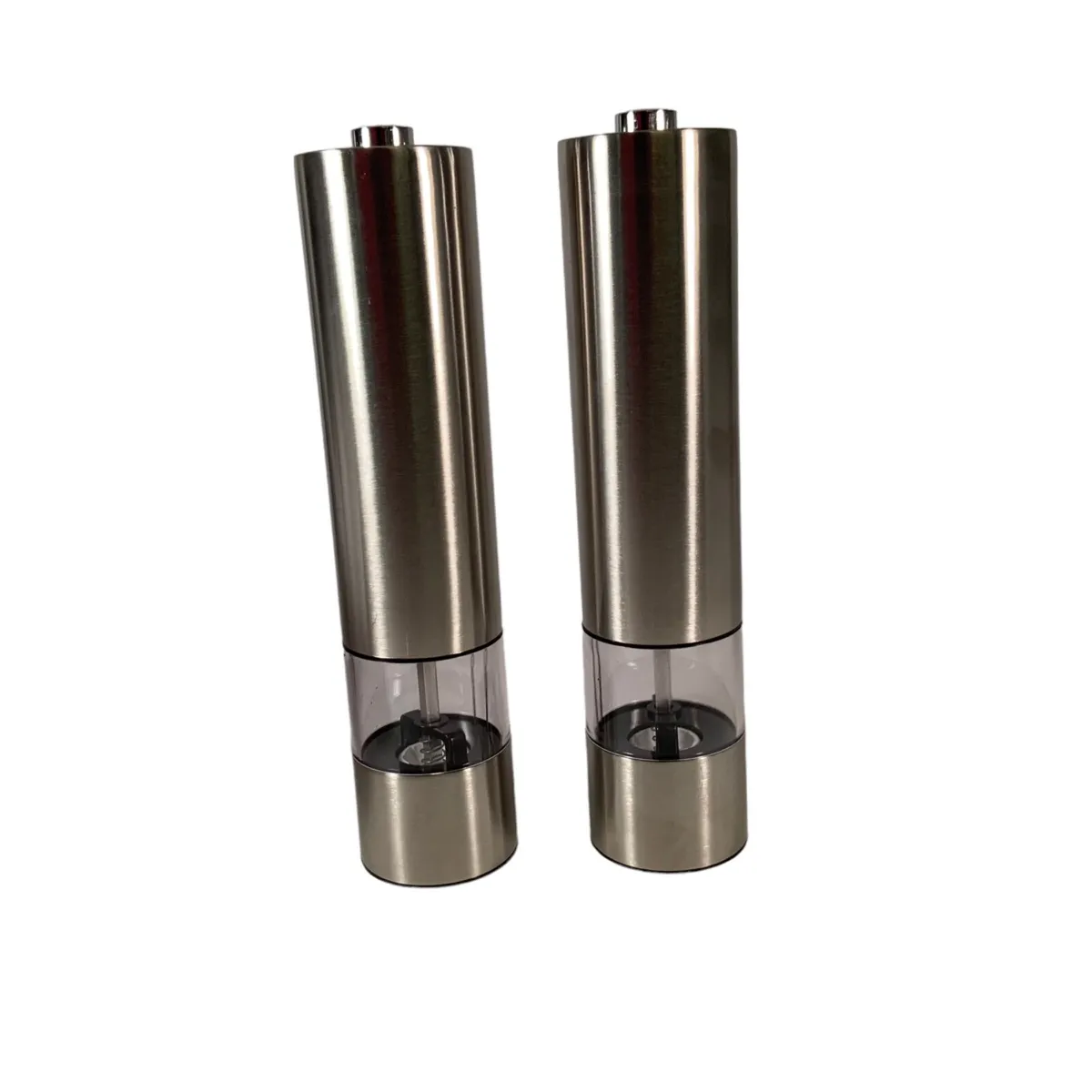 Salt & Pepper Mill Set Battery Powered Push Button with Built in