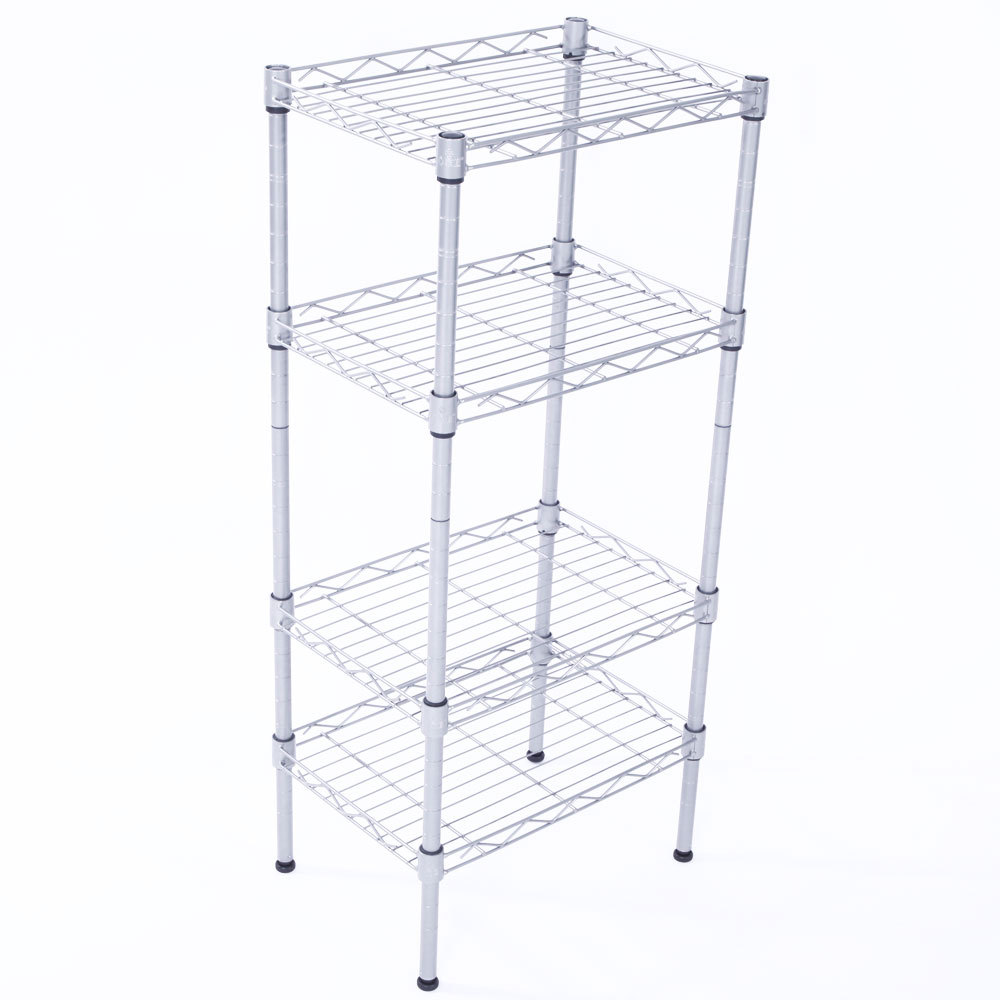 4 Tier Wire Shelving Racks Metal Shelf Home Kitchen Storage Organizer Adjustable