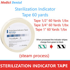 Dental Tattoo Sterilization Indicator Tape 60 yards steam process 60 Yards, US