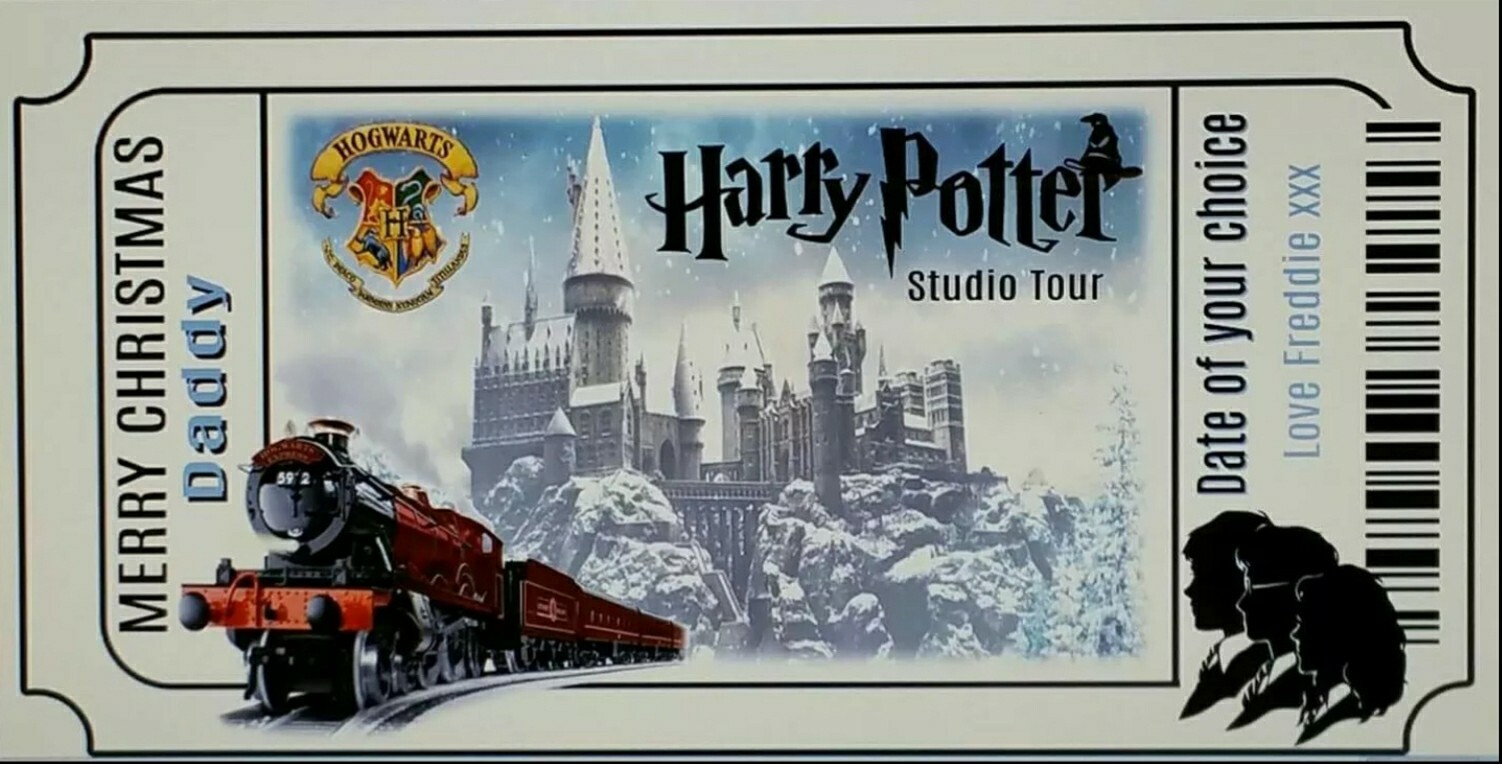 NOVELTY GIFT TICKET... HARRY POTTER STUDIO TOUR... BIRTHDAY or ...