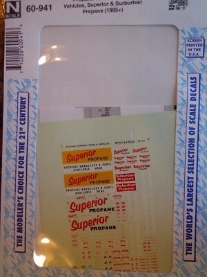 Microscale Decal N #60-941 Propane Supplier Signs (1955+) Propane Terminal Sign