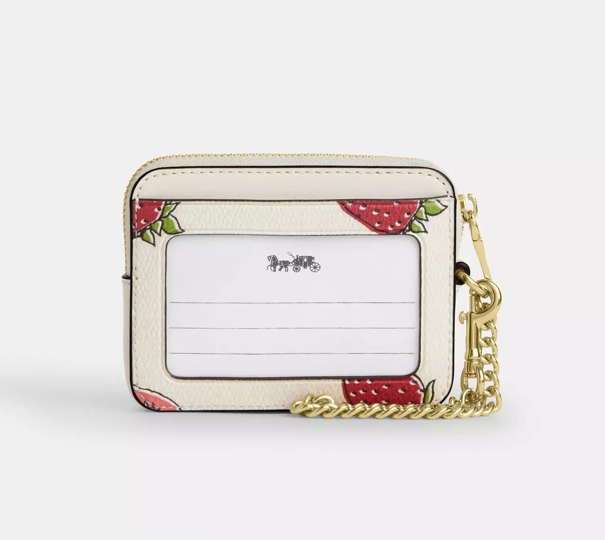 日本未入荷 Coach CAR32 Zip Card Case フルーツ柄 NWT Coach Zip Card Case With Strawberry Print CAR32 | eBay
