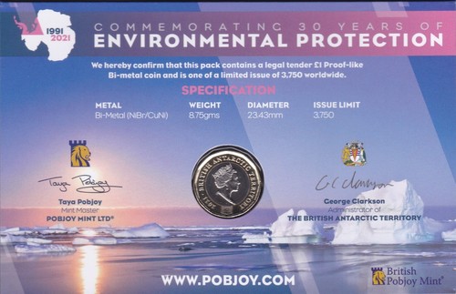 Territori antartici britannici 1 sterlina 2021 - Foto 3 di 3