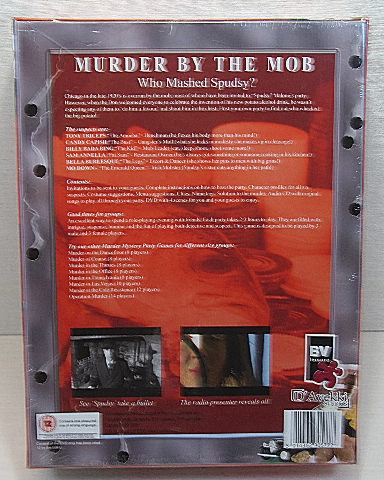 Murder Mystery Party Game BV leisure MURDER BY THE MOB DVD & CD Role Playing NEW - Image 3 of 3