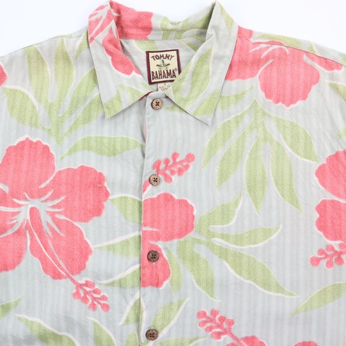 Tommy Bahama Hawaiihemd Herren Large Floral 100% Seide Causal Relaxed - Bild 7 von 7