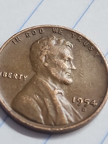 1954 D Wheat Penny, L on rim. - Picture 6 of 16