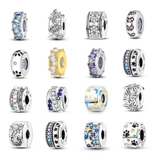 MULA 925 Sterling Silver Star & Paw Charms Clip Bead For Women's CZ DIY Bracelet