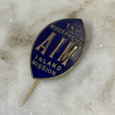 The Australian Inland Mission Enamel Stick Pin Badge Schlank Adelaide